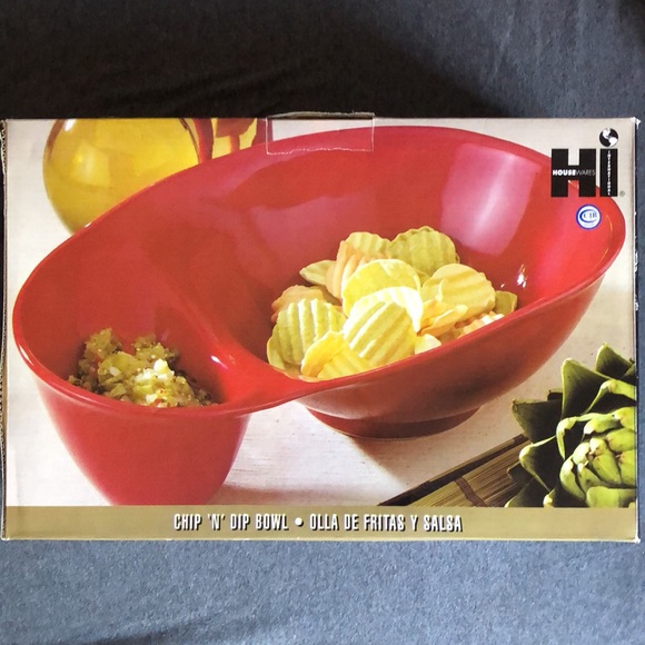 Caliente Ceramic Red Chip & Dip Bowl - Picture 1 of 9